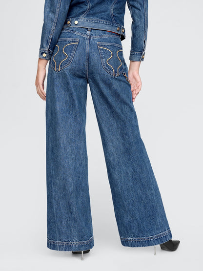 Mavi Gap × Cult Gaia High Rise Stride Chain Jean Pantolon