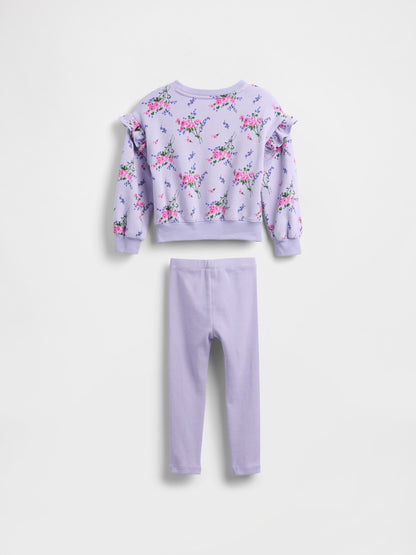 Açık Lila Sweatshirt & Legging Tayt Set
