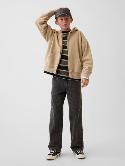 Siyah '90s Loose Jean Pantolon