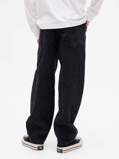 Siyah Baggy Jean Pantolon