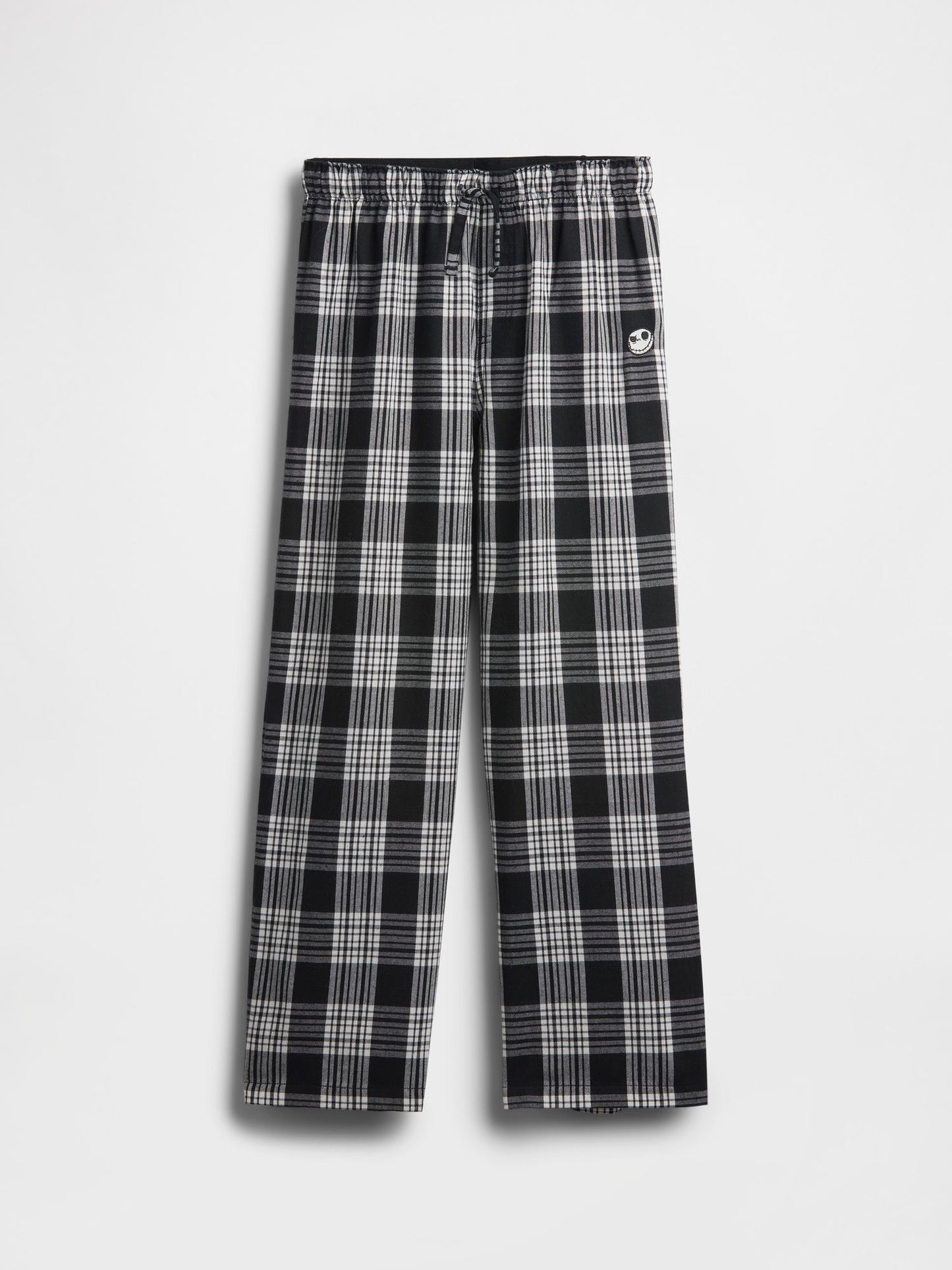 Siyah Gap × Disney Tim Burton’s The Nightmare Before Christmas Skull Flannel Pijama Altı
