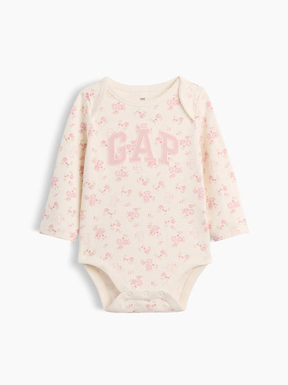 Kırık Beyaz Organik Pamuk Grafik Baskılı Bodysuit
