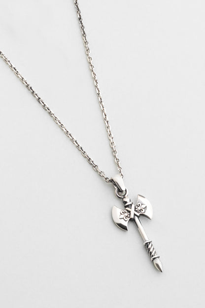 Gümüş Çift Taraflı Balta Erkek Kolye 07259669999