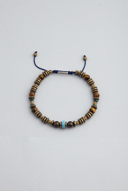 Kaplan Gözü Ve Hematit Taşlı Gümüş Erkek Bileklik 07259979999