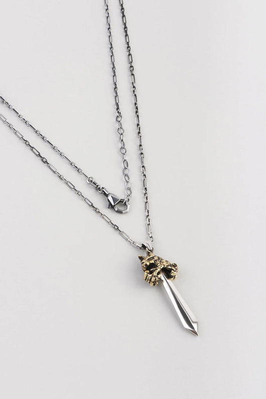 Göktürk Kılıcı Oksitli 65 Cm  Gümüş Erkek Kolye 07273449999