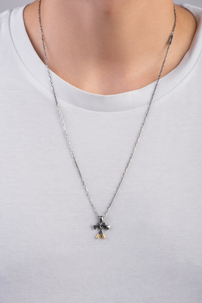 Iskandinav Baltası Oksitli 65 Cm Gümüş Erkek Kolye 07273499999