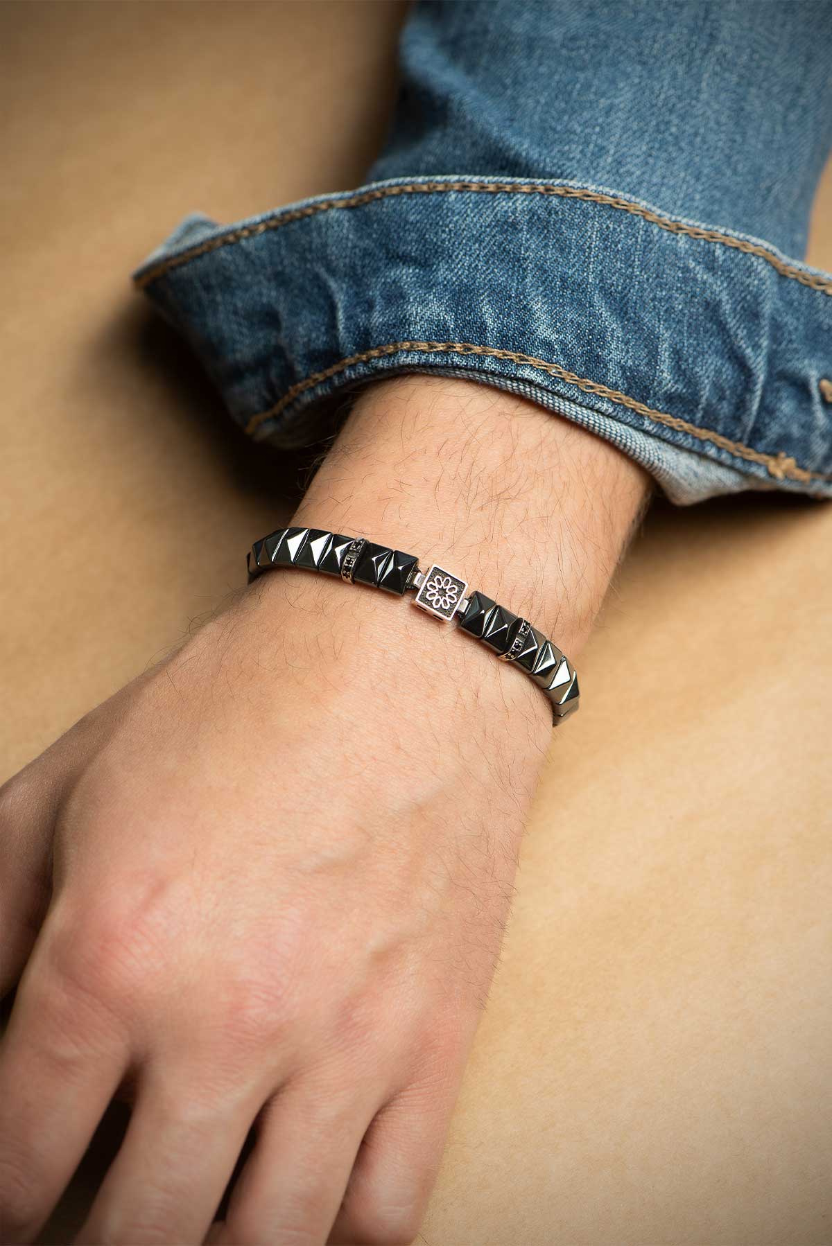 Selçuklu Yıldızı 18 Ayar Beyaz Altın Kaplama Gümüş Bileklik 07273519999