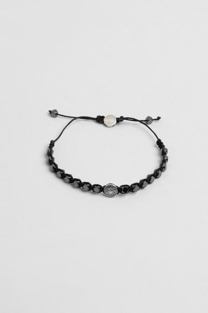 Kutup Yıldızı Figürlü Hematit Taşlı Ayarlanabilir Gümüş Erkek Bileklik 07273599999