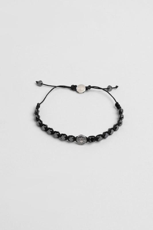 Kutup Yıldızı Figürlü Hematit Taşlı Ayarlanabilir Gümüş Erkek Bileklik 07273599999