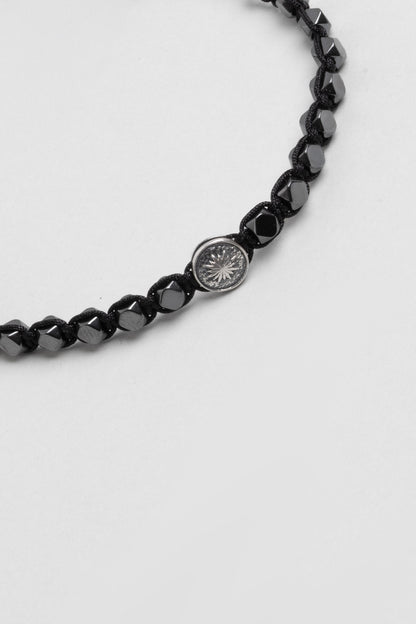 Kutup Yıldızı Figürlü Hematit Taşlı Ayarlanabilir Gümüş Erkek Bileklik 07273599999