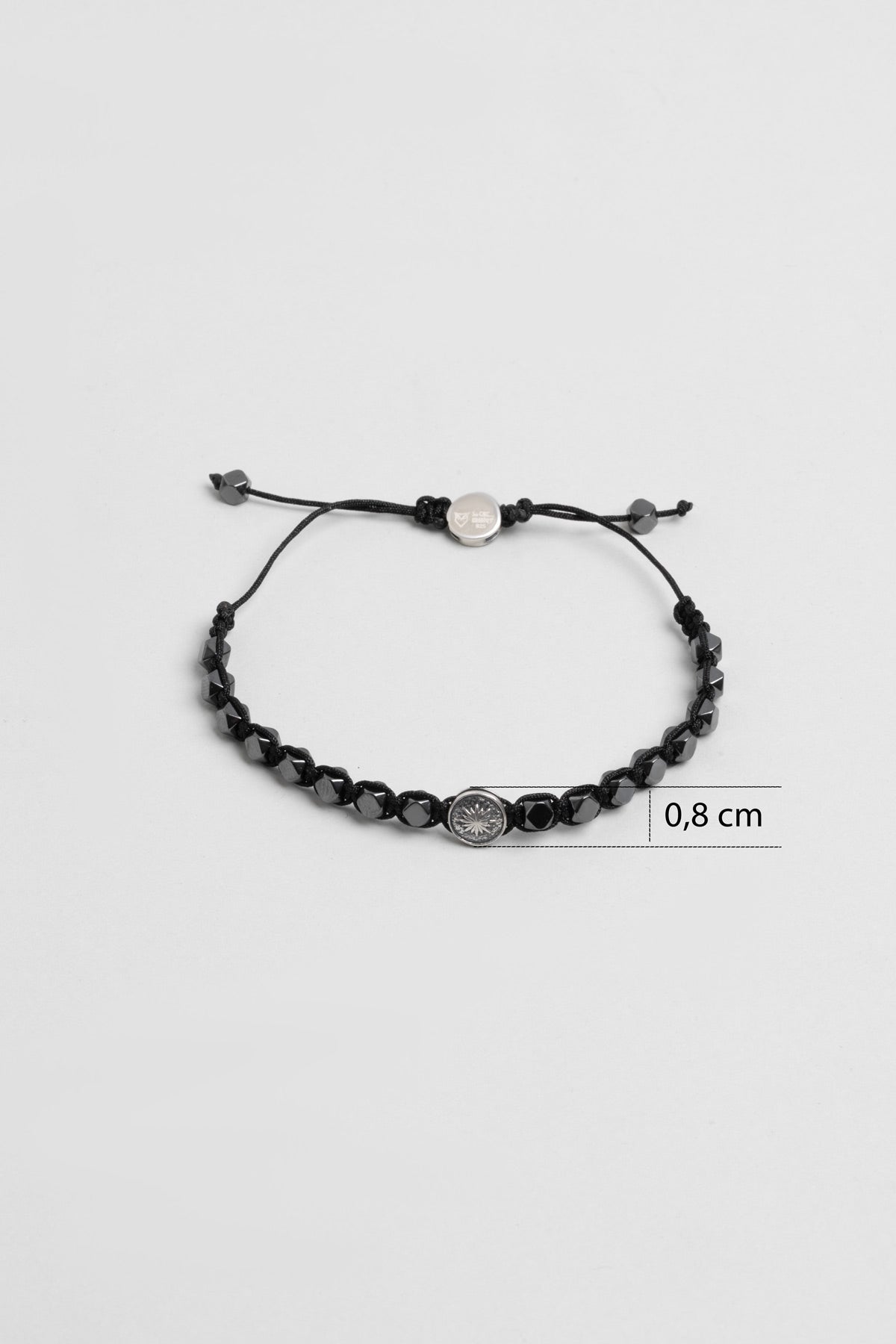 Kutup Yıldızı Figürlü Hematit Taşlı Ayarlanabilir Gümüş Erkek Bileklik 07273599999