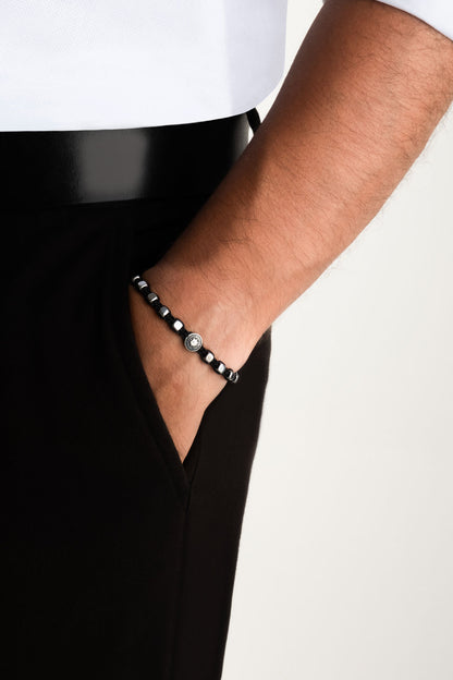 Kutup Yıldızı Figürlü 18 Ayar Rodyum Kaplama Gümüş Bileklik 07273609999