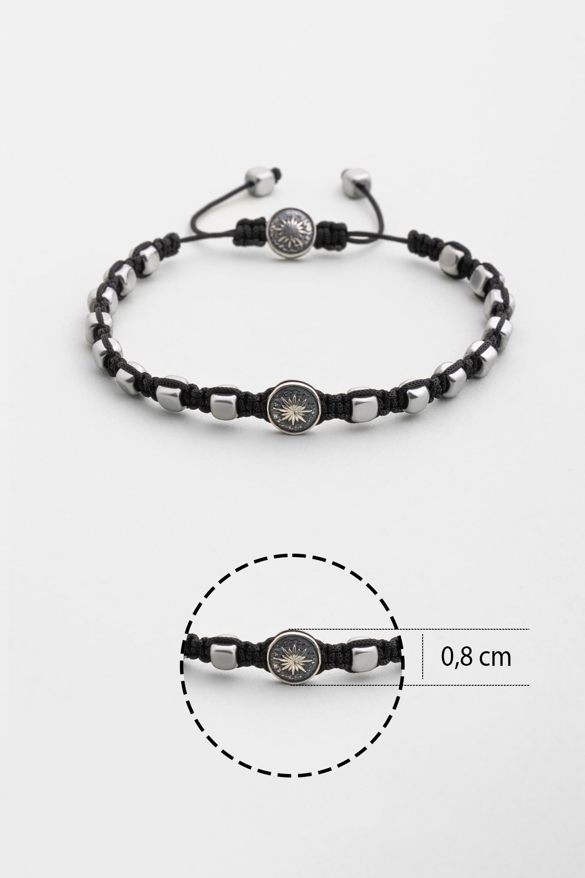 Kutup Yıldızı Figürlü 18 Ayar Rodyum Kaplama Gümüş Bileklik 07273609999