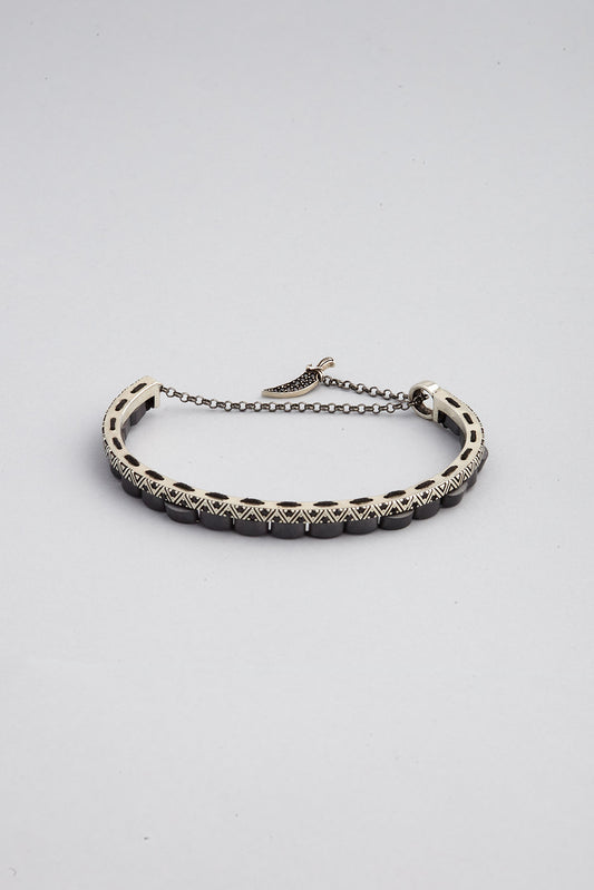Hematit Taşlı Antik Gümüş Erkek Bileklik 07273629999