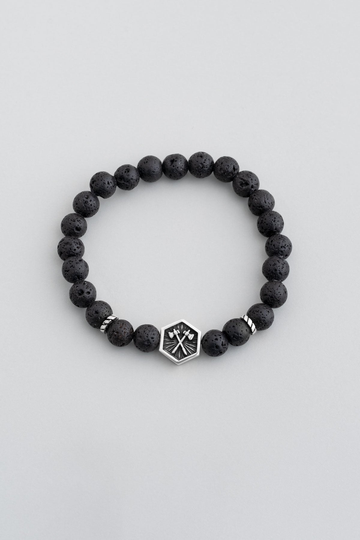 Attila'nın Kılıcı Gümüş Lav Taşlı Ayarlanabilir Erkek Bileklik 07273660299