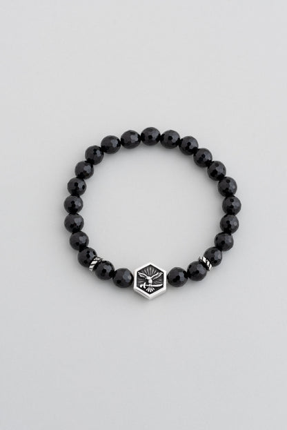 Attila'nın Kılıcı Gümüş Oniks Taşlı Ayarlanabilir Erkek Bileklik 07273662199