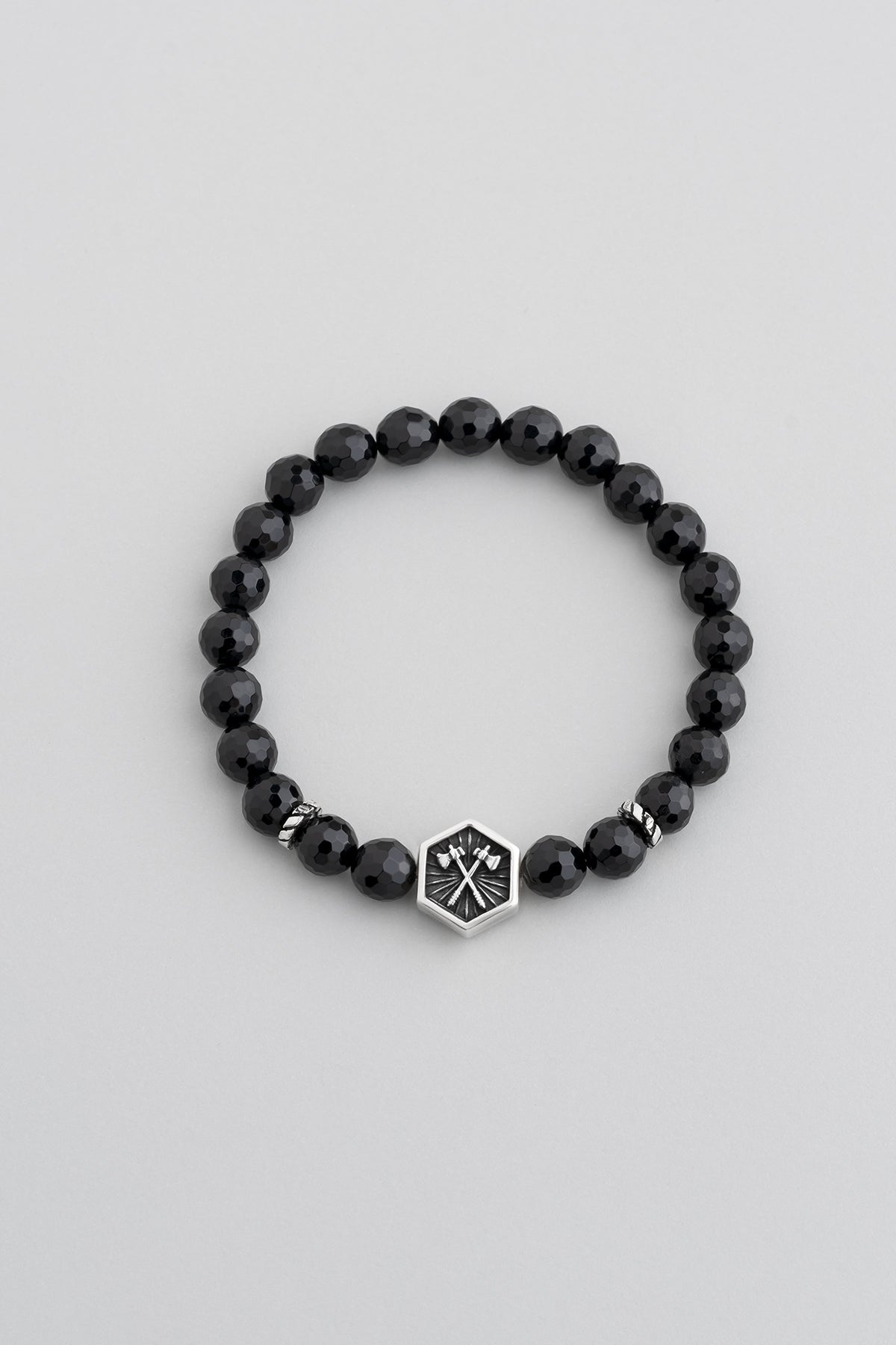 Attila'nın Kılıcı Gümüş Oniks Taşlı Ayarlanabilir Erkek Bileklik 07273662199