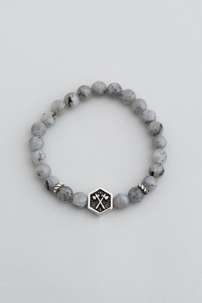 Attila'nın Kılıcı Gümüş Labrodorit Taşlı Ayarlanabilir Erkek Bileklik 07273669099