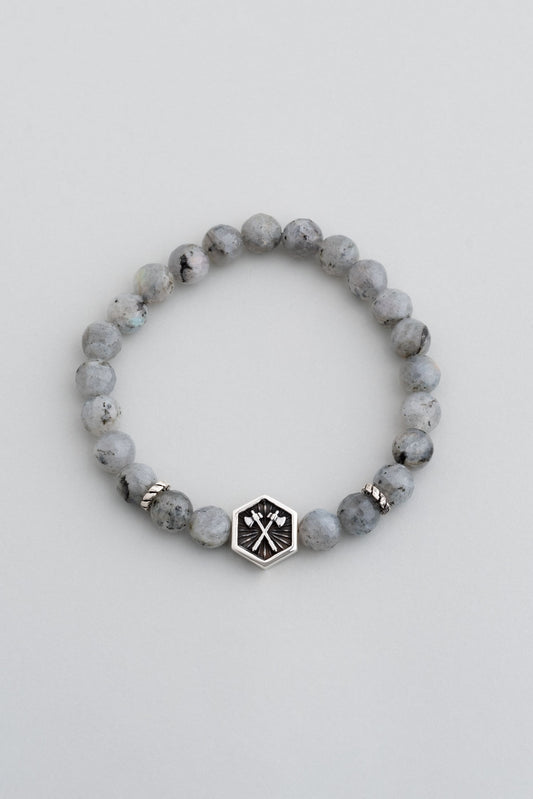 Attila'nın Kılıcı Gümüş Labrodorit Taşlı Ayarlanabilir Erkek Bileklik 07273669099