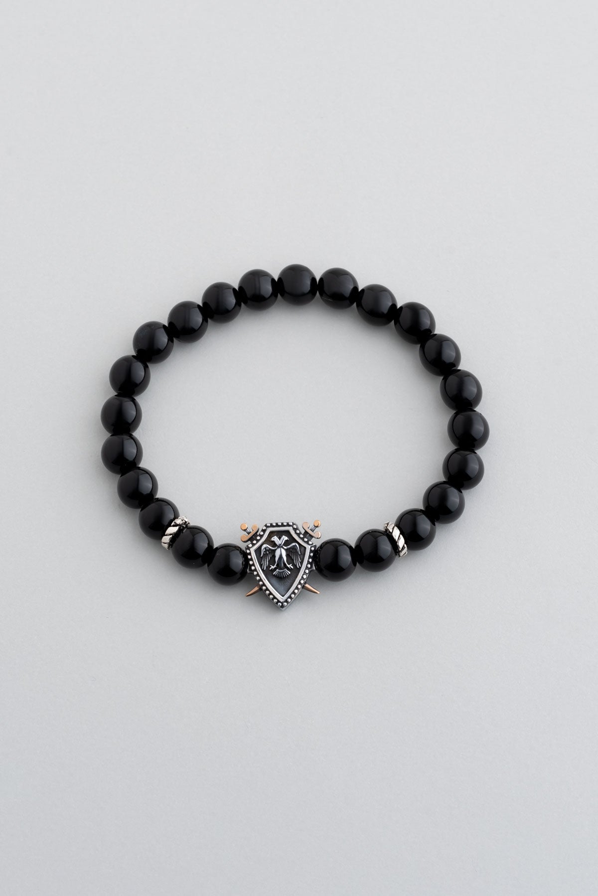 Selçuklu Kartalı Gümüş Oniks Taşlı Erkek Bileklik 07273670299