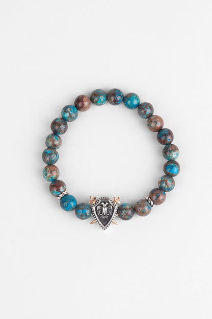 Selçuklu Kartalı Varisit Taşlı Cilalı Gümüş Erkek Bileklik 07273671499