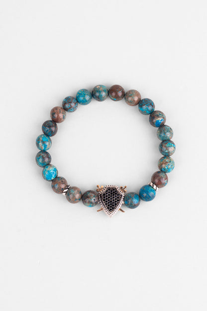 Selçuklu Kartalı Varisit Taşlı Cilalı Gümüş Erkek Bileklik 07273671499