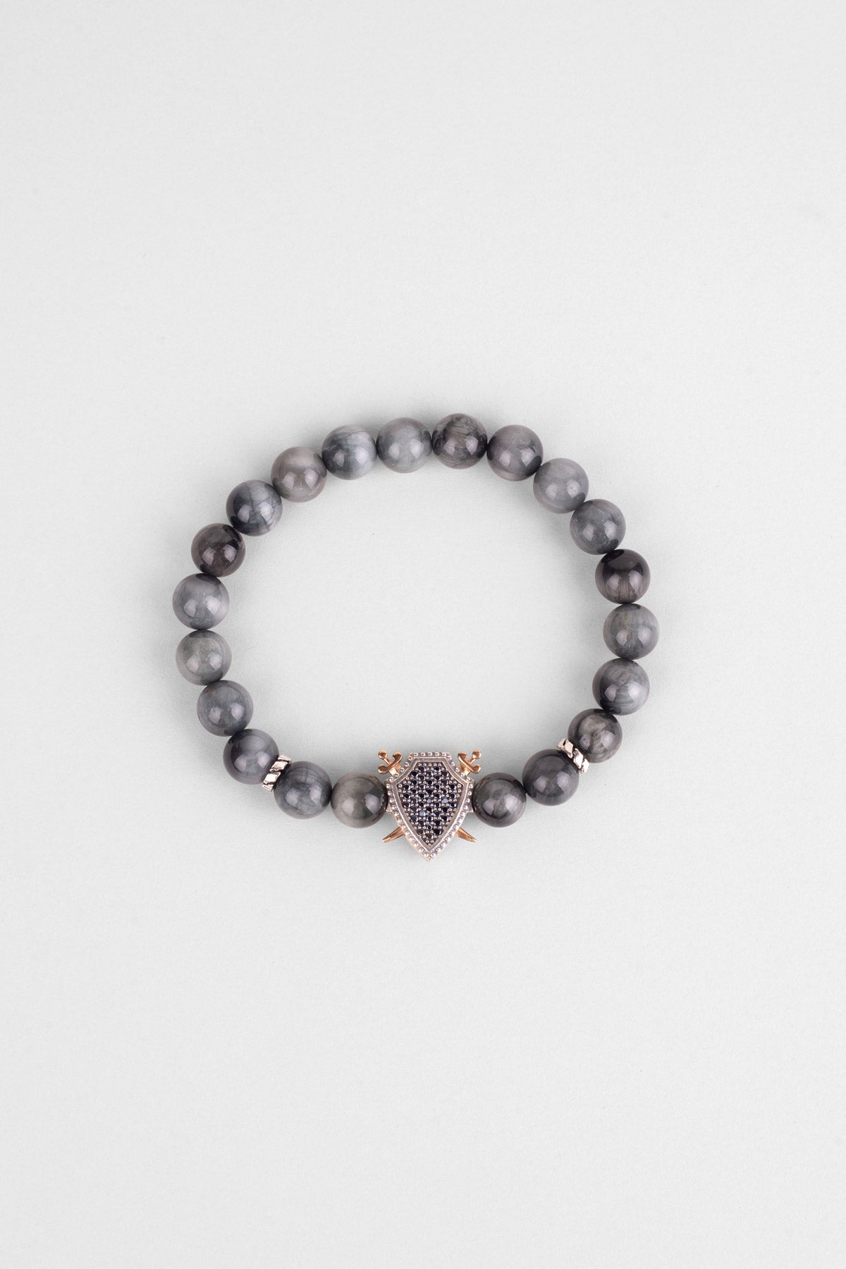 Selçuklu Kartalı Kartal Gözü Taşlı Cilalı Gümüş Erkek Bileklik 07273679099