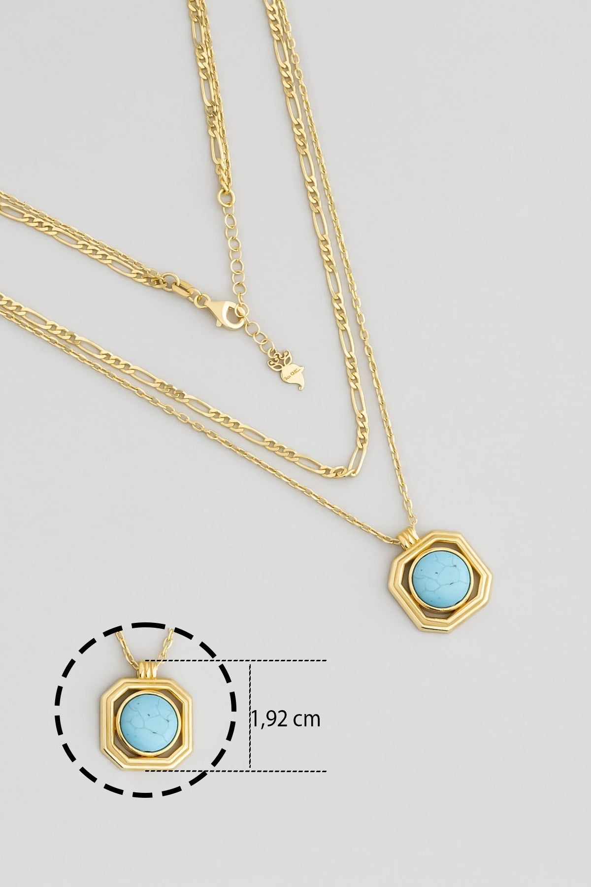 Mistik Kapı 18 Ayar Sarı Altın Kaplama Gümüş Kolye 07293401644