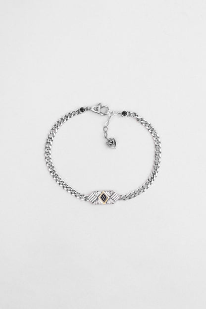 Athena'nın Kalkanı 14 Ayar Altın Erkek Gümüş Zincir Bileklik 07295009999