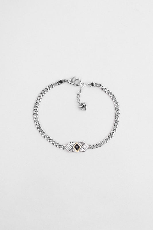 Athena'nın Kalkanı 14 Ayar Altın Erkek Gümüş Zincir Bileklik 07295009999