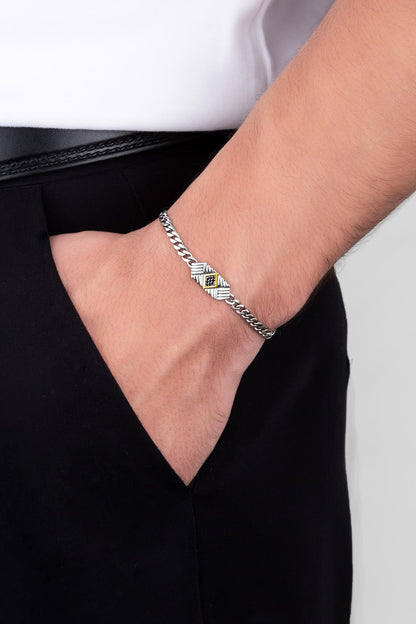 Athena'nın Kalkanı 14 Ayar Altın Erkek Gümüş Zincir Bileklik 07295009999