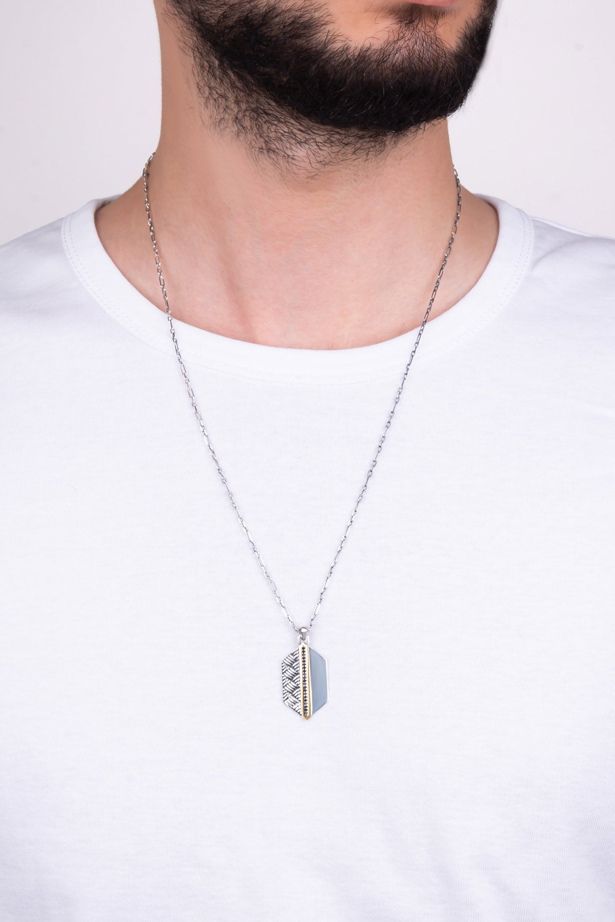 Gizli Geçit 14 Ayar Altın Erkek Gümüş Kolye 07295029999