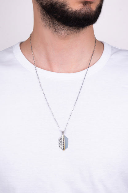 Gizli Geçit 14 Ayar Altın Erkek Gümüş Kolye 07295029999