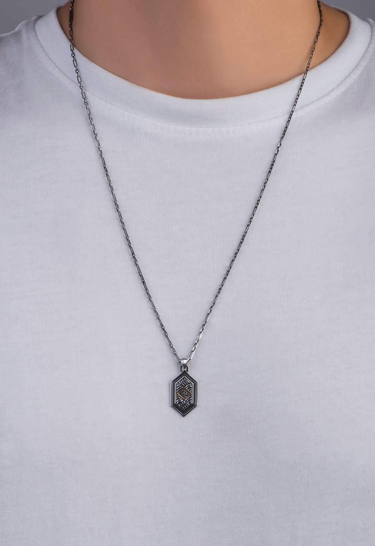 Ejderha Gözü 14 Ayar Altın Erkek Gümüş Kolye 07295059999