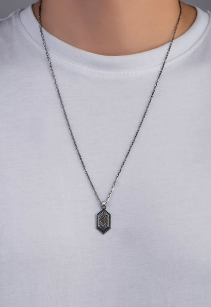 Ejderha Gözü 14 Ayar Altın Erkek Gümüş Kolye 07295059999