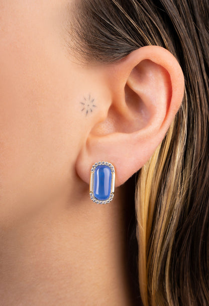 Safir Yolculuğu 18 Ayar Sarı Altın Kaplama Gümüş Küpe 07297070544