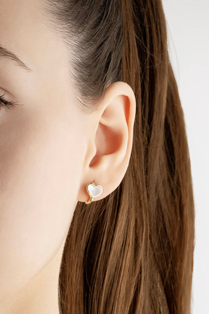 Malahit Kalbi 18 Ayar Sarı Altıın Kaplama Gümüş Halka Küpe 07299314644