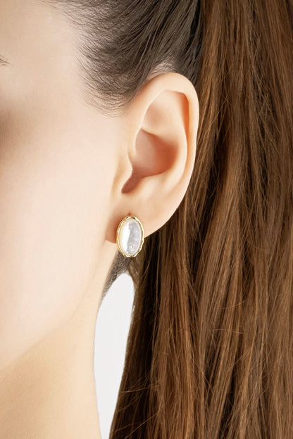 Mirror 18 Ayar Sarı Altın Kaplama Gümüş Küpe 07299344644