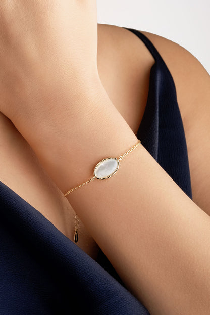 Mirror 18 Ayar Sarı Altın Kaplama 19 Cm Gümüş Minimal Bileklik 07299364644