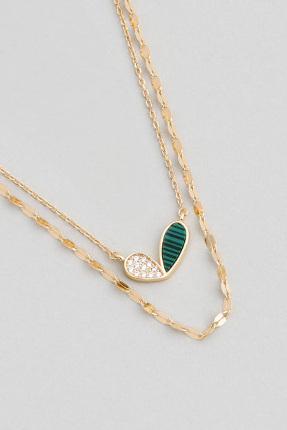 Lucky 18 Ayar Sarı Altın Kaplama 50 Cm Gümüş Ikili Kolye 07299590444