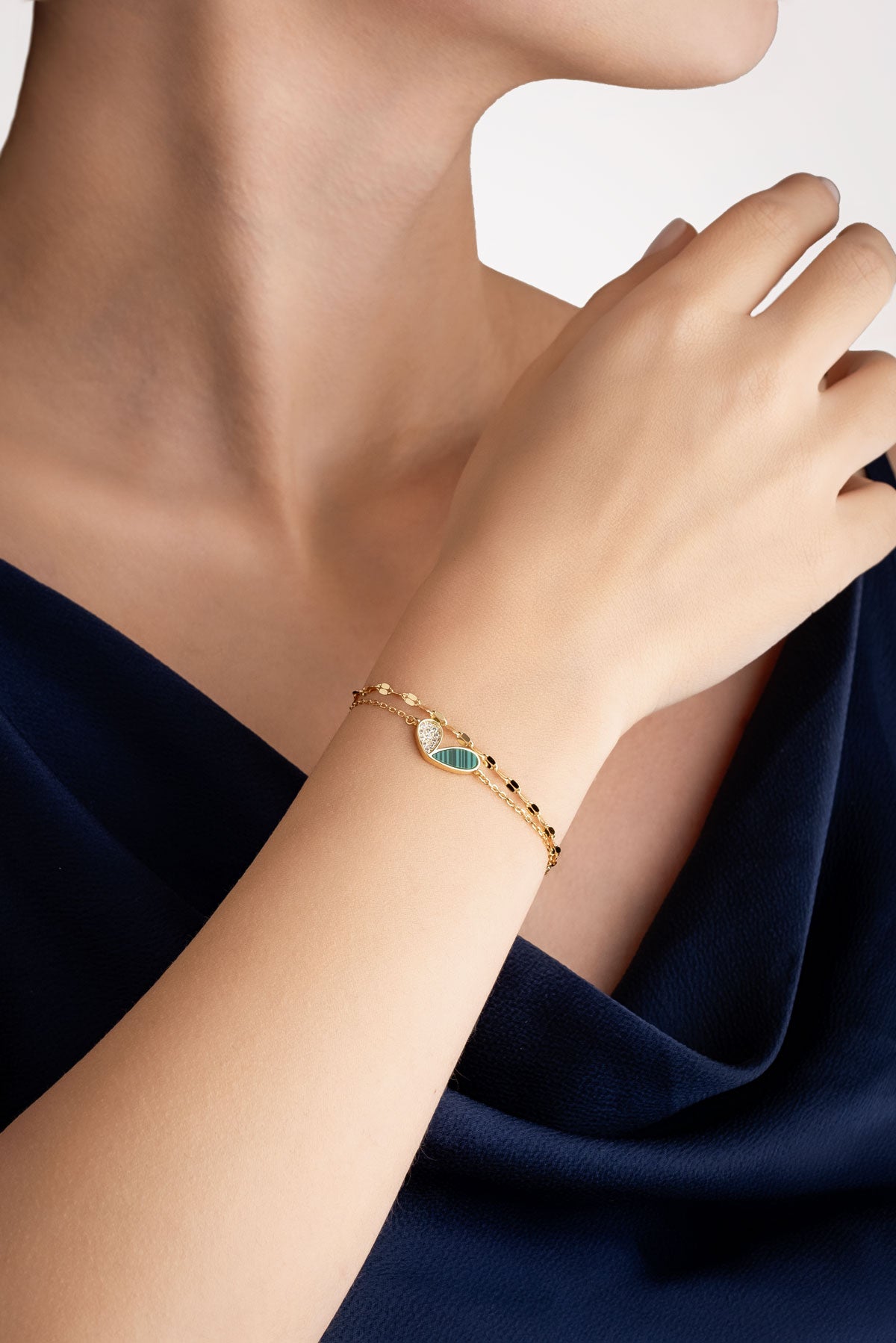 Lucky 18 Ayar Sarı Altın Kaplama 19 Cm Gümüş Bileklik 07299600444