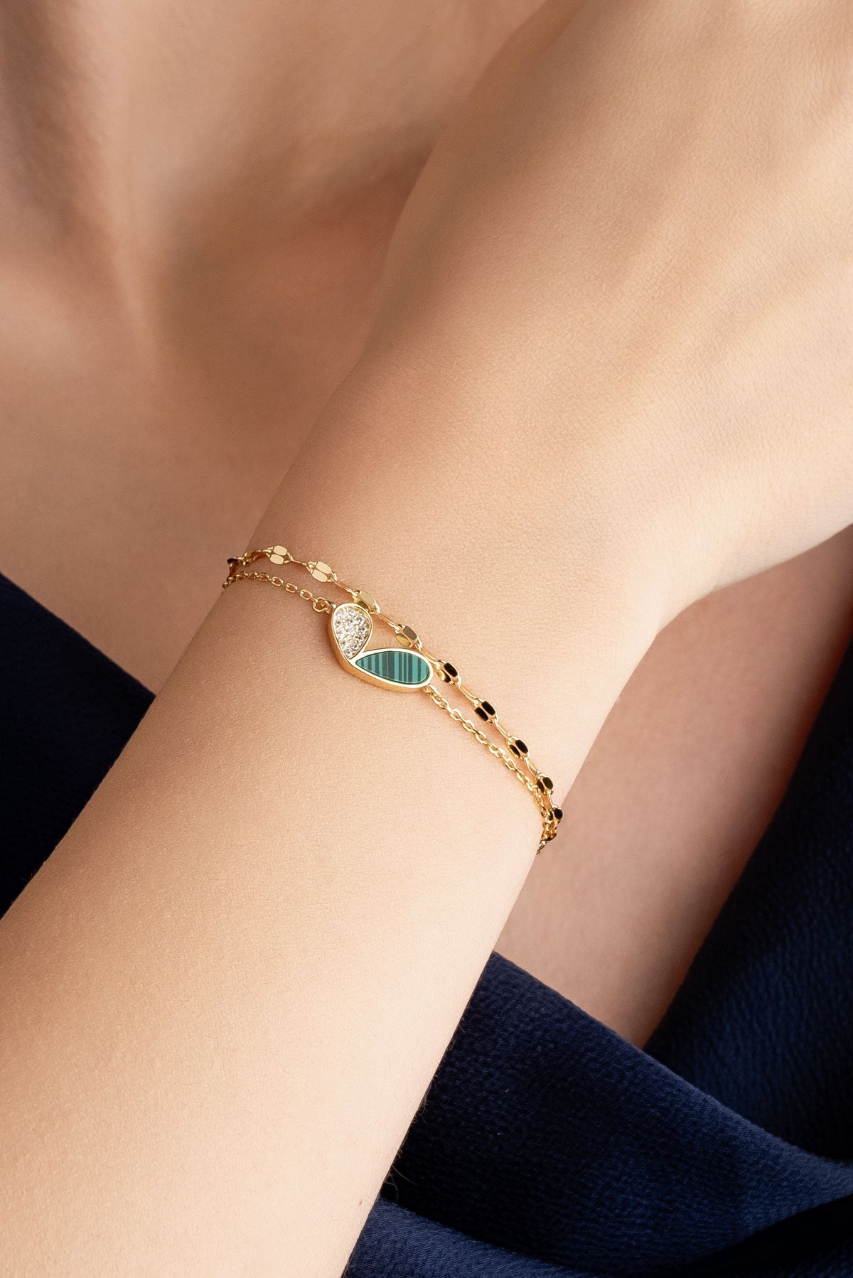 Lucky 18 Ayar Sarı Altın Kaplama 19 Cm Gümüş Bileklik 07299600444