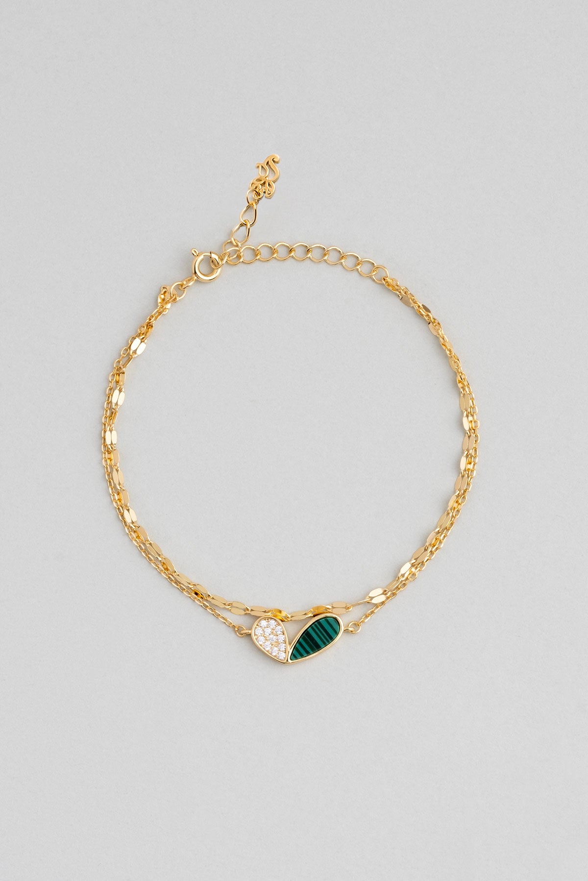 Lucky 18 Ayar Sarı Altın Kaplama 19 Cm Gümüş Bileklik 07299600444