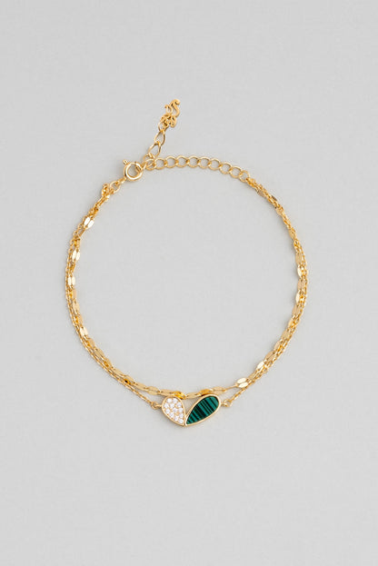 Lucky 18 Ayar Sarı Altın Kaplama 19 Cm Gümüş Bileklik 07299600444