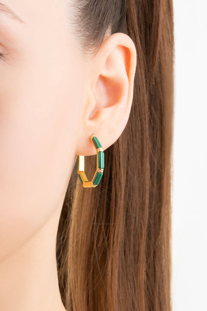 Klasik 18 Ayar Sarı Altın Kaplama Gümüş Halka Küpe 07299870444