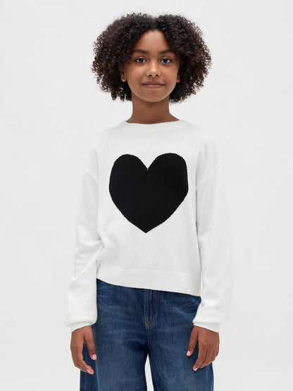 Beyaz Cashsoft Intarsia Crew Kazak