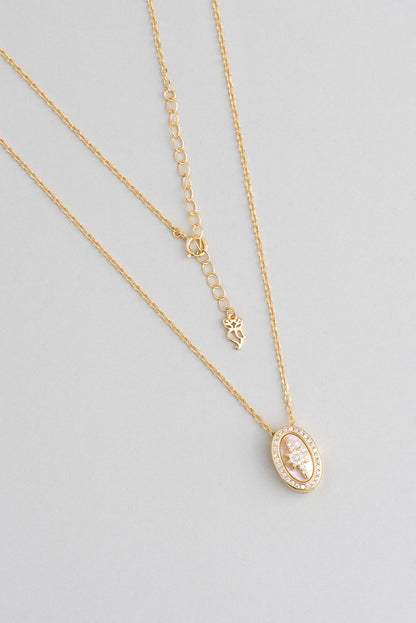 Mirasın Izinde 18 Ayar Sarı Altın Kaplama 45 Cm Gümüş Yıldız Kolye 07301204644