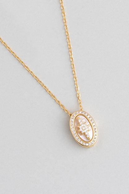 Mirasın Izinde 18 Ayar Sarı Altın Kaplama 45 Cm Gümüş Yıldız Kolye 07301204644