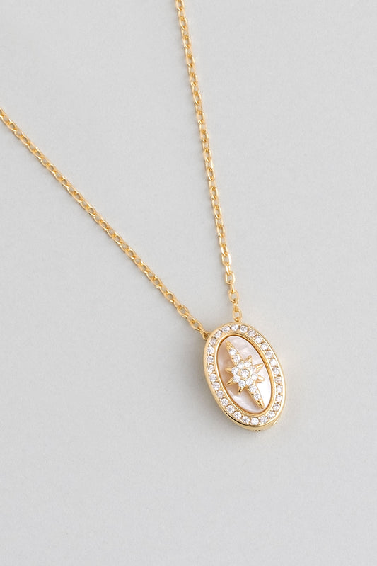 Mirasın Izinde 18 Ayar Sarı Altın Kaplama 45 Cm Gümüş Yıldız Kolye 07301204644