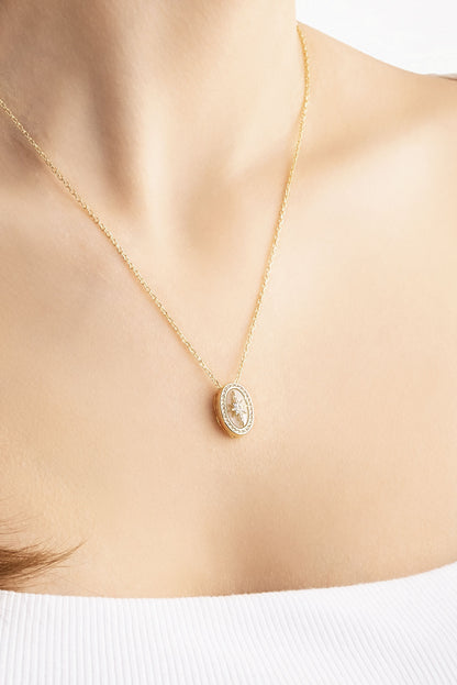 Mirasın Izinde 18 Ayar Sarı Altın Kaplama 45 Cm Gümüş Yıldız Kolye 07301204644